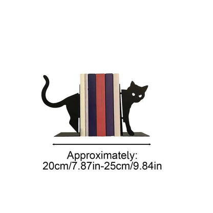 Elegant Black Cat Bookends, combining functionality with stylish home décor.