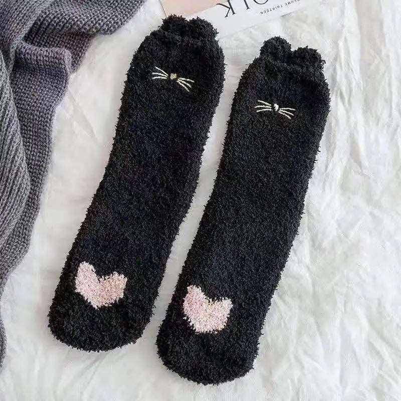 The Fluffy Cat Socks are perfect for those looking to add a bit of feline flair to their loungewear or daily attire