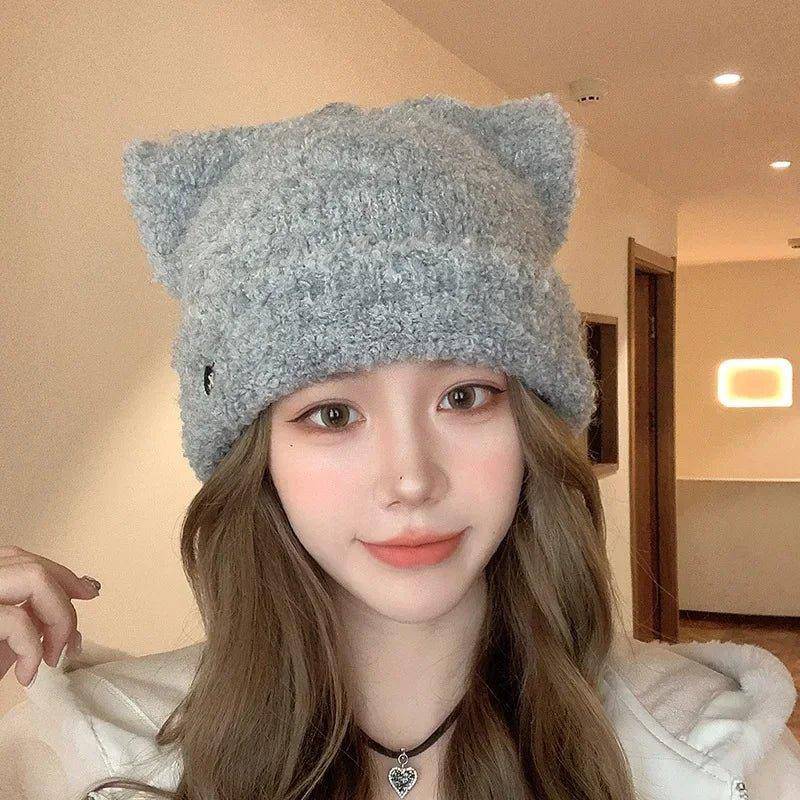 Perfect for casual wear, the Plush Cat Ear Hat adds a fun twist to your cold-weather accessories