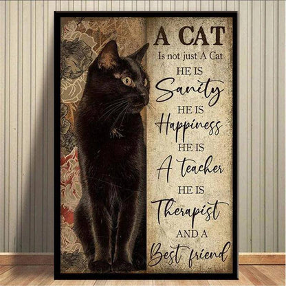 Enhance your home décor with this captivating Black Cat Canvas Artwork