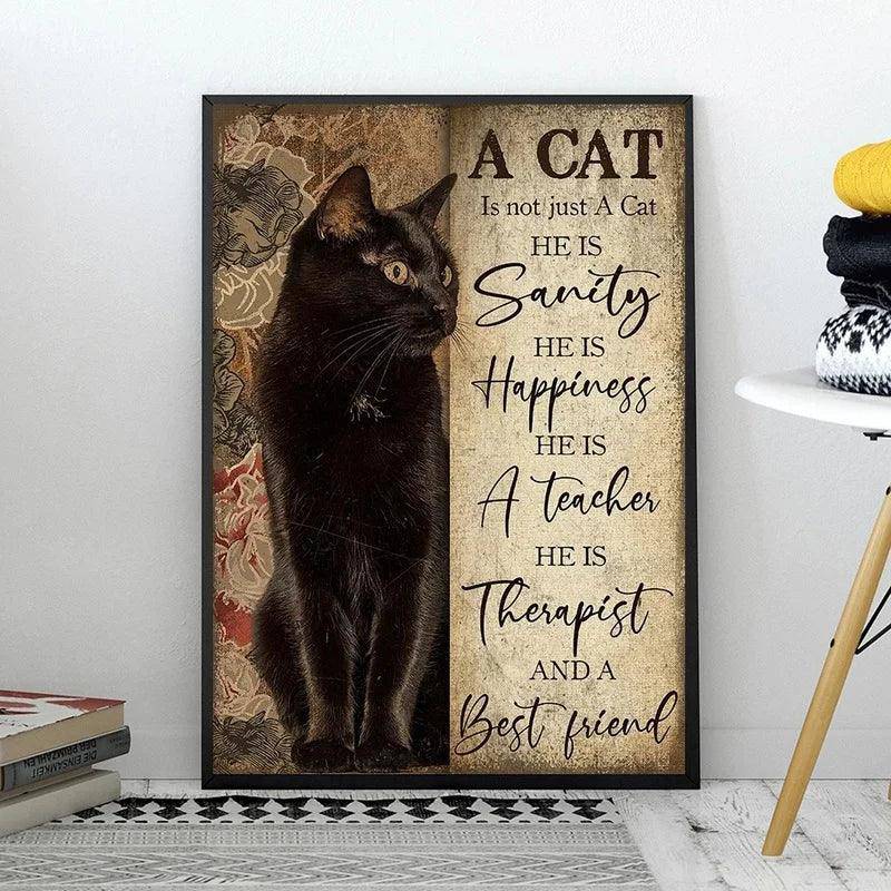 Perfect for cat lovers, this Black Cat Canvas Artwork makes a stylish wall accent