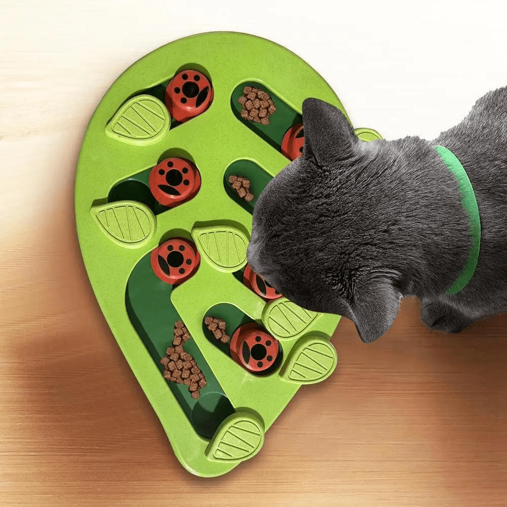 Durable Leaf Puzzle Feeder with a unique leaf-shaped design for interactive feeding.