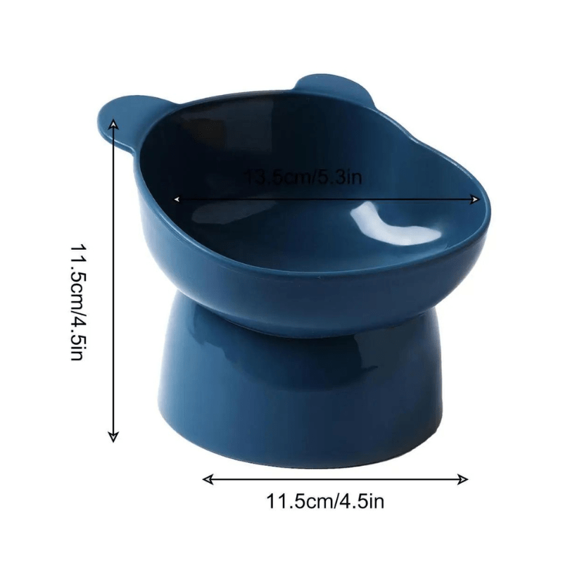 Tilted Cat Food Bowl with a non-slip base to prevent spills and messes.