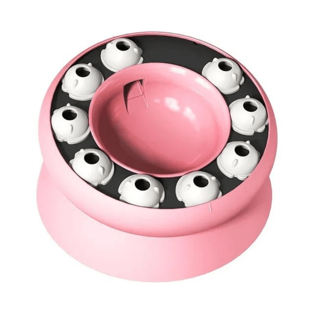 Practical Push Puzzle Feeder suitable for both dry and wet cat food.