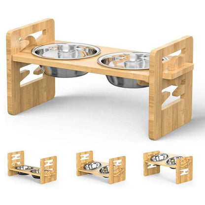 Modern Raised Cat Feeding Station with a sleek, sturdy design.