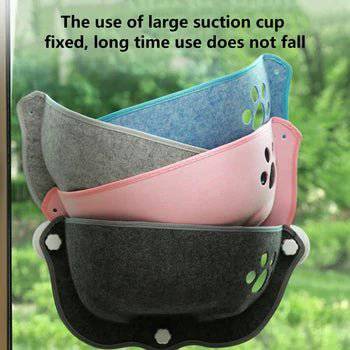 Durable Kitty Window Hammock with strong suction cups for secure mounting.