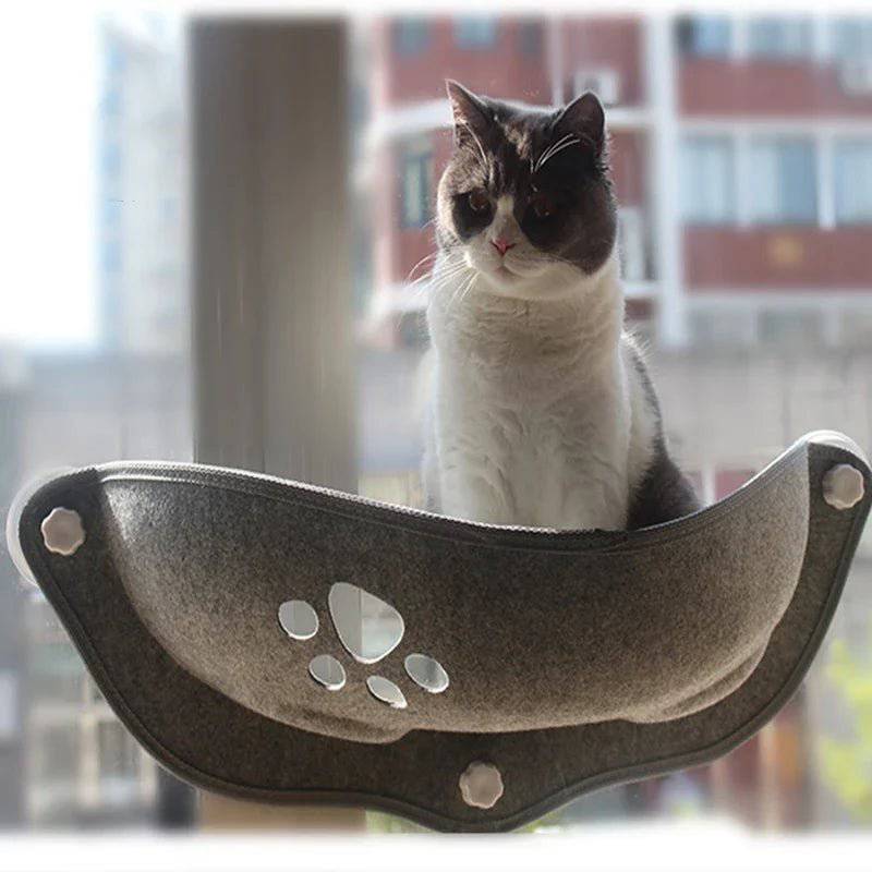 Stylish Kitty Window Hammock with a soft, cushioned surface for extra comfort.