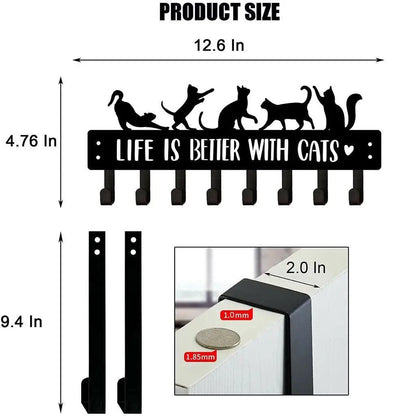 Practical Black Cat Door Hanger, ideal for bedrooms, offices, or kid’s rooms.