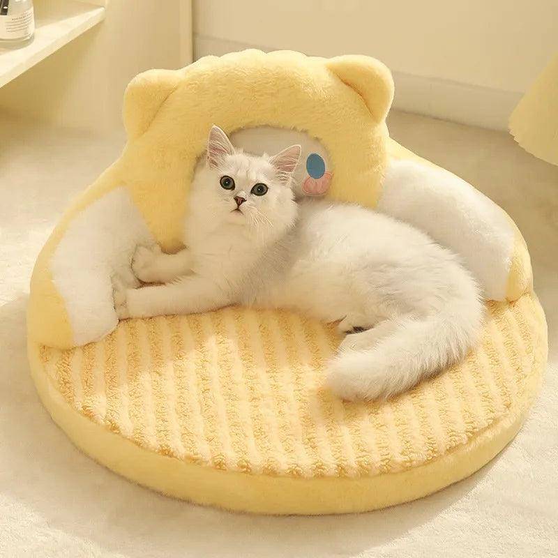 Cute Cat Bed featuring a cozy, soft design with adorable cat motifs, perfect for adding charm to your cat's resting space