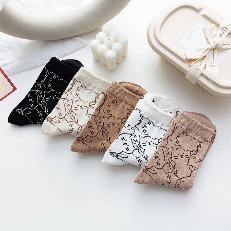 The Kawaii Cat Socks combine comfort and style, making them ideal for everyday wear while showing off your love for cats