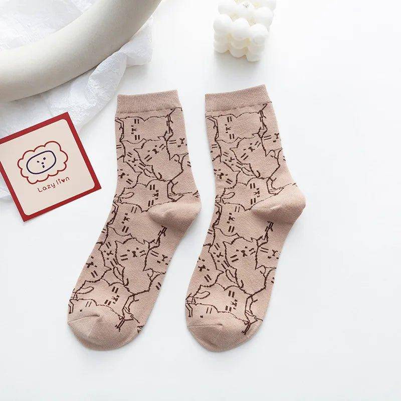 The Kawaii Cat Socks are ideal for casual outings, lounging, or just adding a bit of fun to your wardrobe