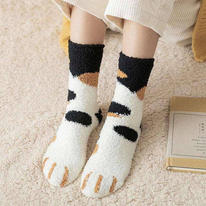 Cat Paw Socks featuring a fun and playful design with cat paw prints on the soles, perfect for cat lovers