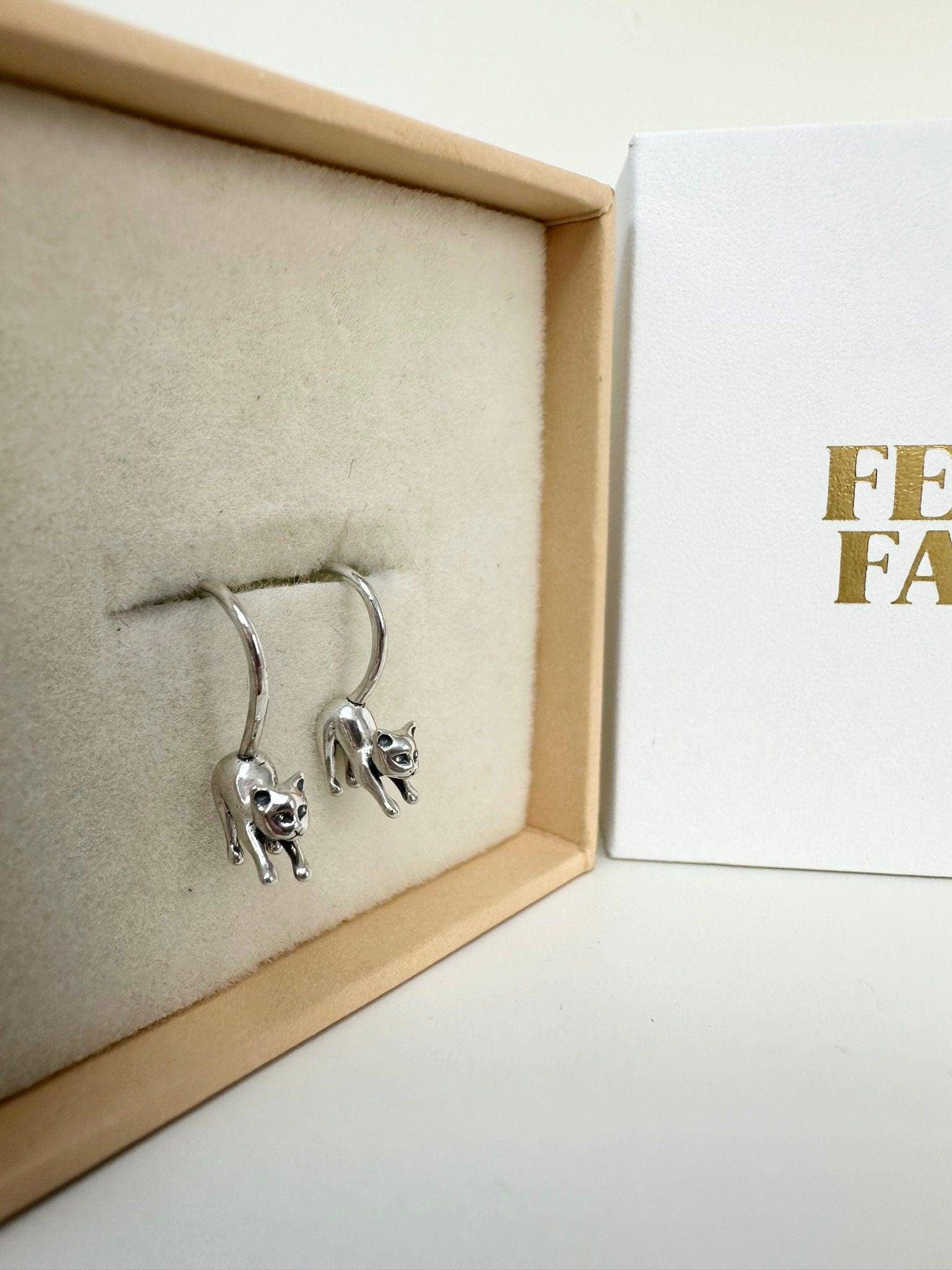 Audrey Cat Earrings featuring a delicate cat silhouette for a chic, stylish look