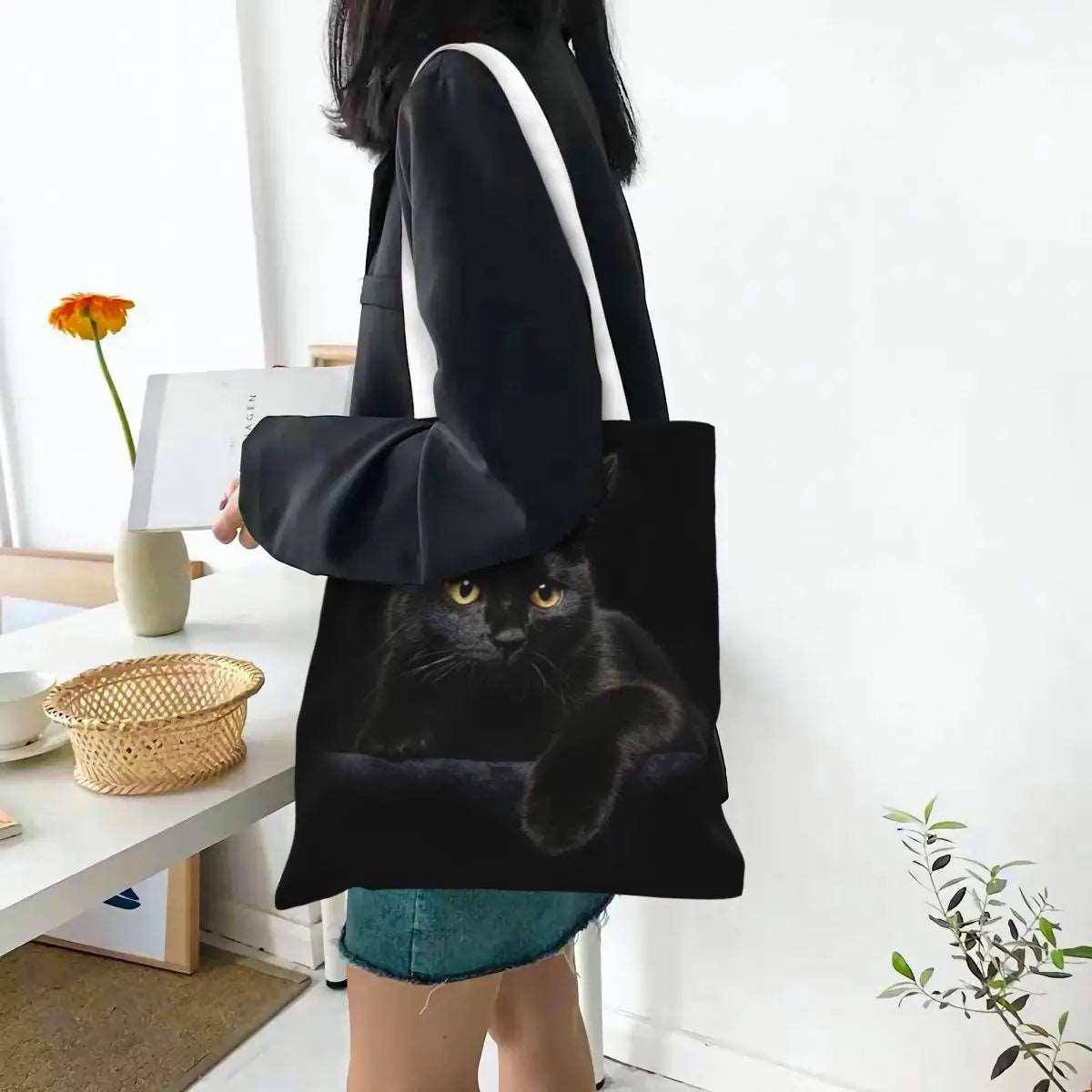 Black Cat Bag featuring a sleek, minimalist design with a subtle black cat motif, perfect for adding a touch of feline charm to your outfit