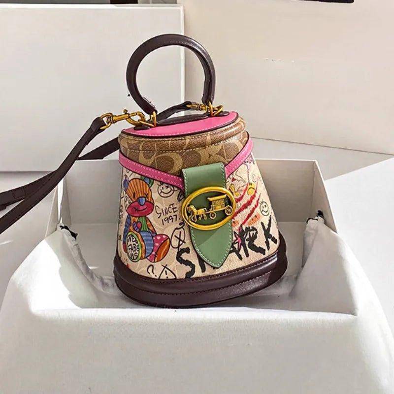 The Graffiti Cat Handbag is an ideal accessory for casual outings, providing both style and personality