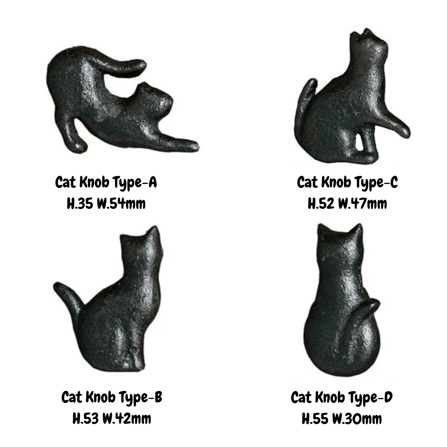 Lightweight Black Cat Door Knobs, easy to install and use.