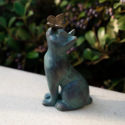 Add a whimsical touch to any yard with this charming Black Cat Garden Statue