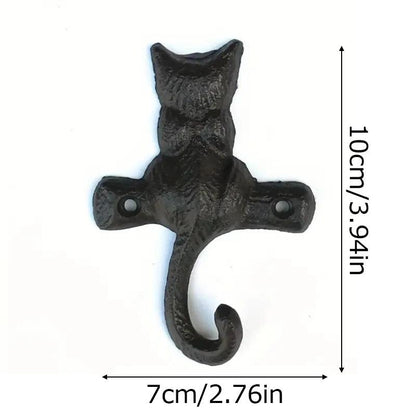 Practical Black Cat Garden Hooks, ideal for both indoor and outdoor use.