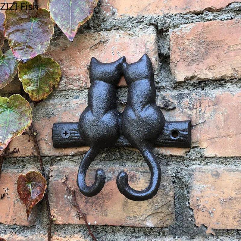 Stylish Black Cat Garden Hooks with a sleek feline silhouette.