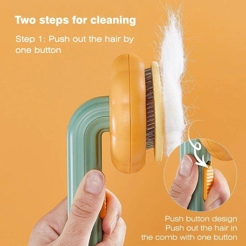 Pumpkin Cat Brush designed to provide comfort and ease while grooming your cat