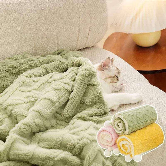 Cat Fleece Blanket featuring a soft, plush design with a playful cat motif, perfect for adding warmth and comfort to any room