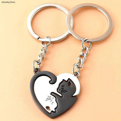 Carry a touch of feline elegance with this durable Black Cat Keyring