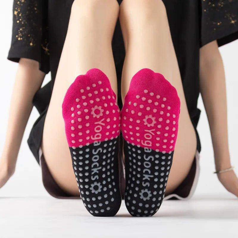 Bandage Yoga Cat Socks featuring a unique bandage design combined with an adorable cat motif, perfect for yoga or lounging