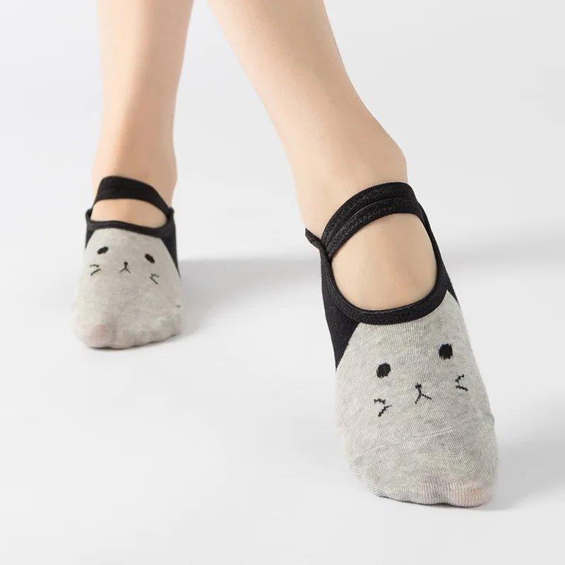 Bandage Yoga Cat Socks designed with a cute cat design that adds personality to your fitness gear