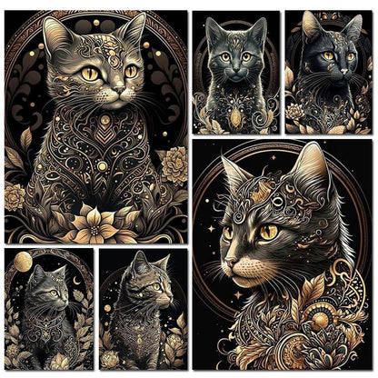 Create your own stunning artwork with this Black Cat Mosaic Kit for all skill levels