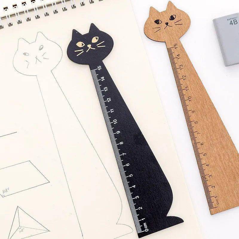 Wooden Cat Ruler designed to bring personality to your workspace while providing precise measurements