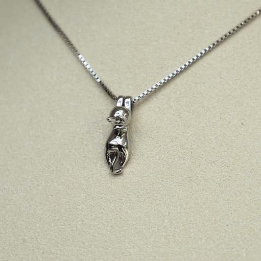 Hold On Cat Necklace featuring a heartwarming design with a cat holding onto a charm for a meaningful touch