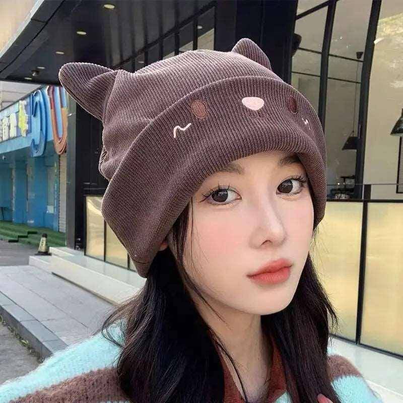 The Cartoon Cat Ears Hat combines warmth and personality, making it perfect for cat lovers and fashion enthusiasts