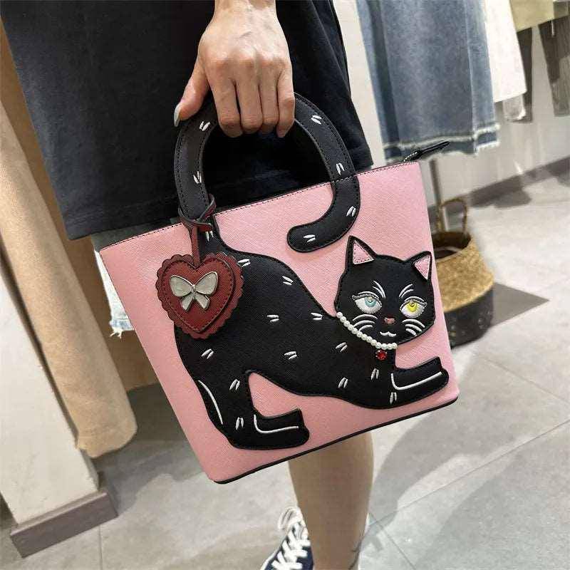 Add a touch of feline charm to your accessories collection with the stylish Feline Fancy Cat Bag