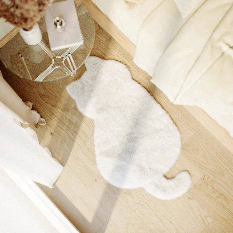 Plush Cat Rug featuring a soft, fluffy texture and a playful cat design for a cozy, whimsical touch to any room