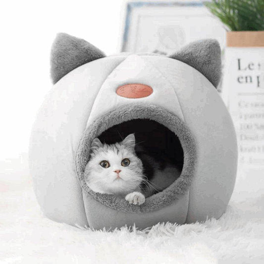 Cat Cave Bed featuring a cozy, enclosed design that provides your cat with a private, warm space to relax and sleep