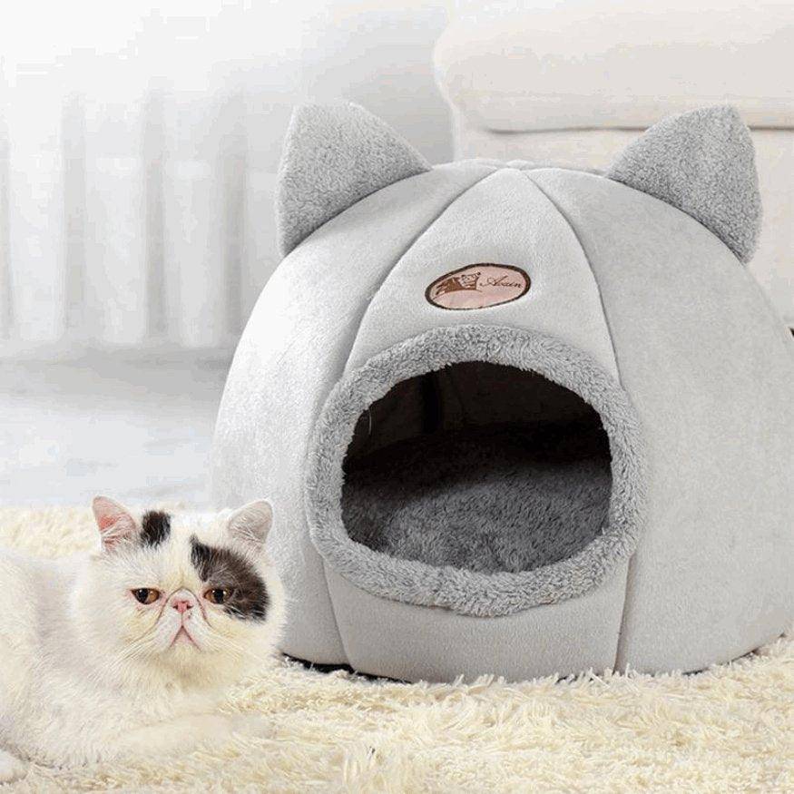 The Cat Cave Bed combines a unique, cave-like structure with a soft interior to offer your cat the ultimate comfort and warmth