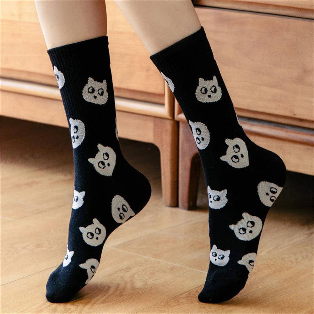 Black Cat Socks featuring a sleek and stylish design with a bold black cat motif for a chic, feline-inspired look