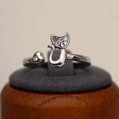 Marie Cat Ring featuring a graceful design with an elegant cat silhouette