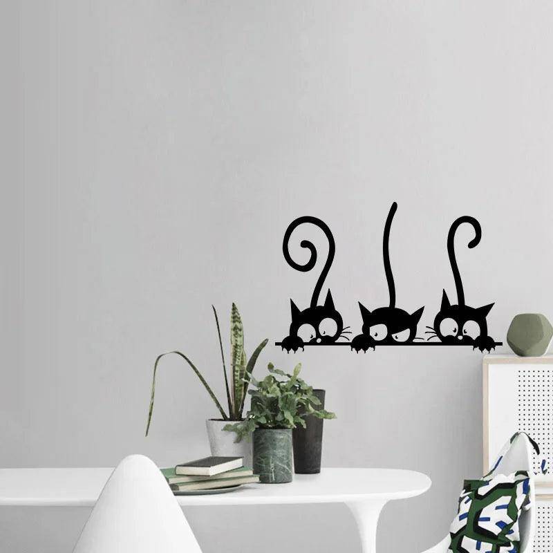 Black Cat Wall Sticker made from durable, easy-to-apply vinyl material