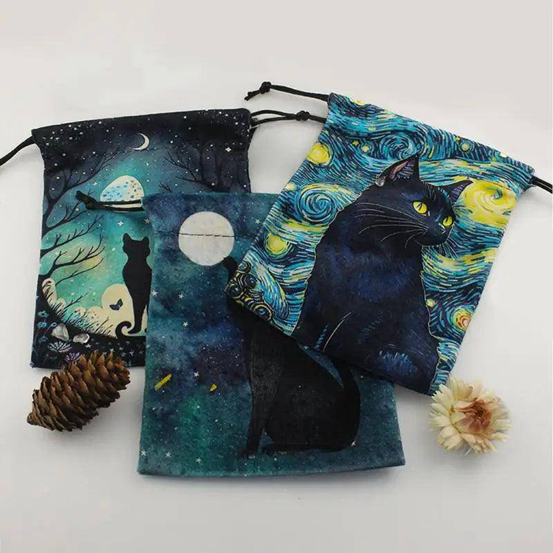 Stylish Tarot Card Storage Bag with a drawstring closure for secure storage.