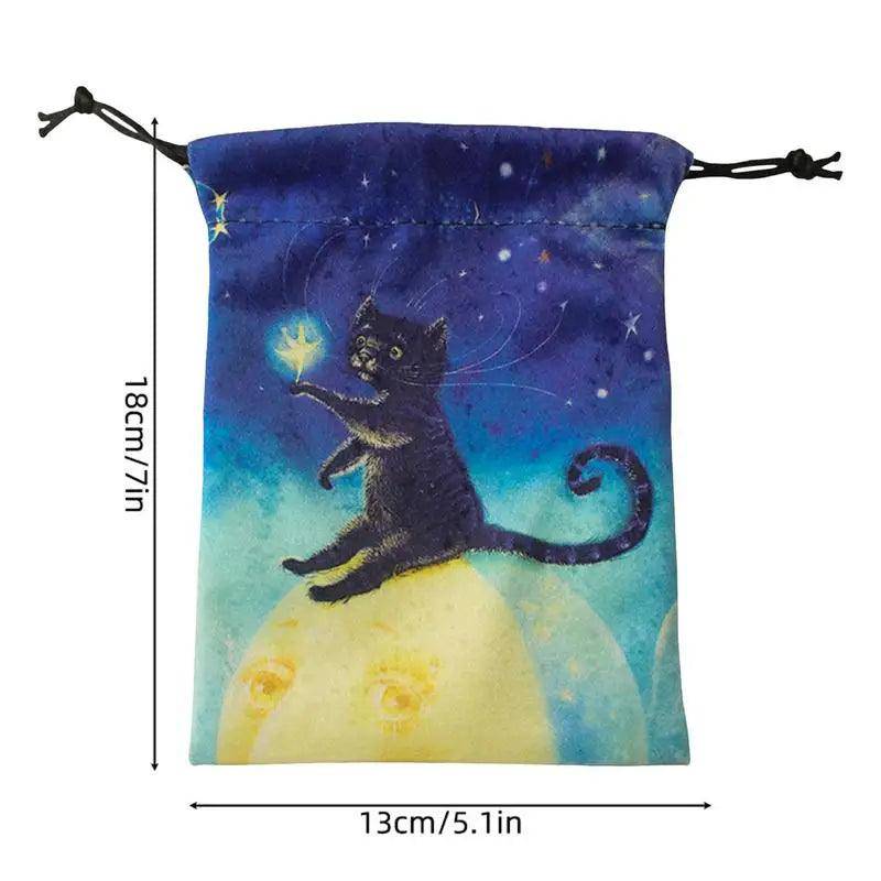 Beautifully designed Tarot Card Storage Bag with a celestial or magical theme.