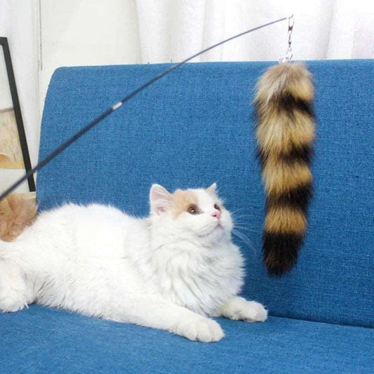 Cat Wand Toy featuring an interactive design with feathers and strings for playful engagement