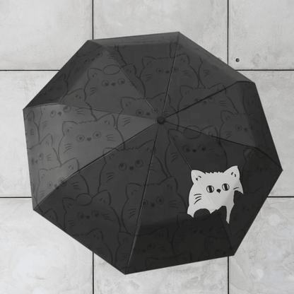 Stylish Black Cat Umbrella featuring a sleek feline design.