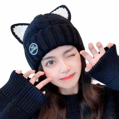 Cat Ears Beanie featuring a cute design with cat ears on top, perfect for adding a playful touch to your winter wardrobe