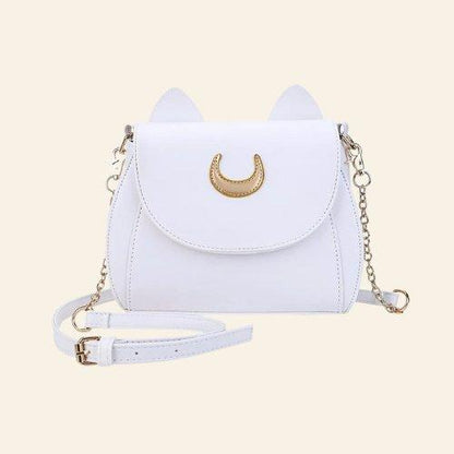 Cat Moon Bag featuring a celestial-inspired design with a whimsical cat silhouette against a moon backdrop, perfect for adding a mystical touch to your outfit