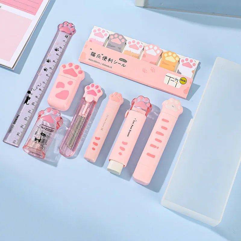 Add a touch of feline fun to your desk with the adorable and functional Cat Paw Stationery Set