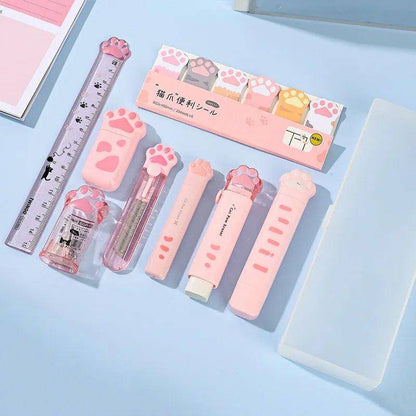 Add a touch of feline fun to your desk with the adorable and functional Cat Paw Stationery Set