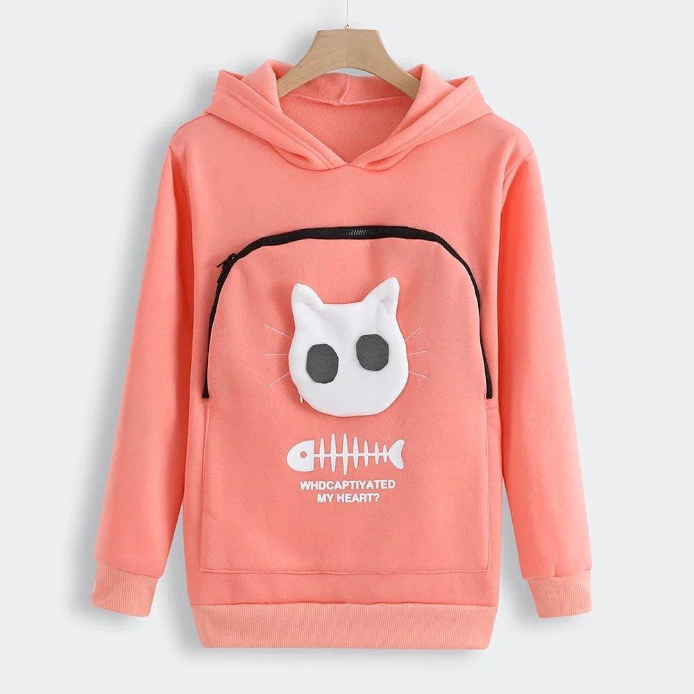 Hoodie With Cat Pouch - Feline Fancy