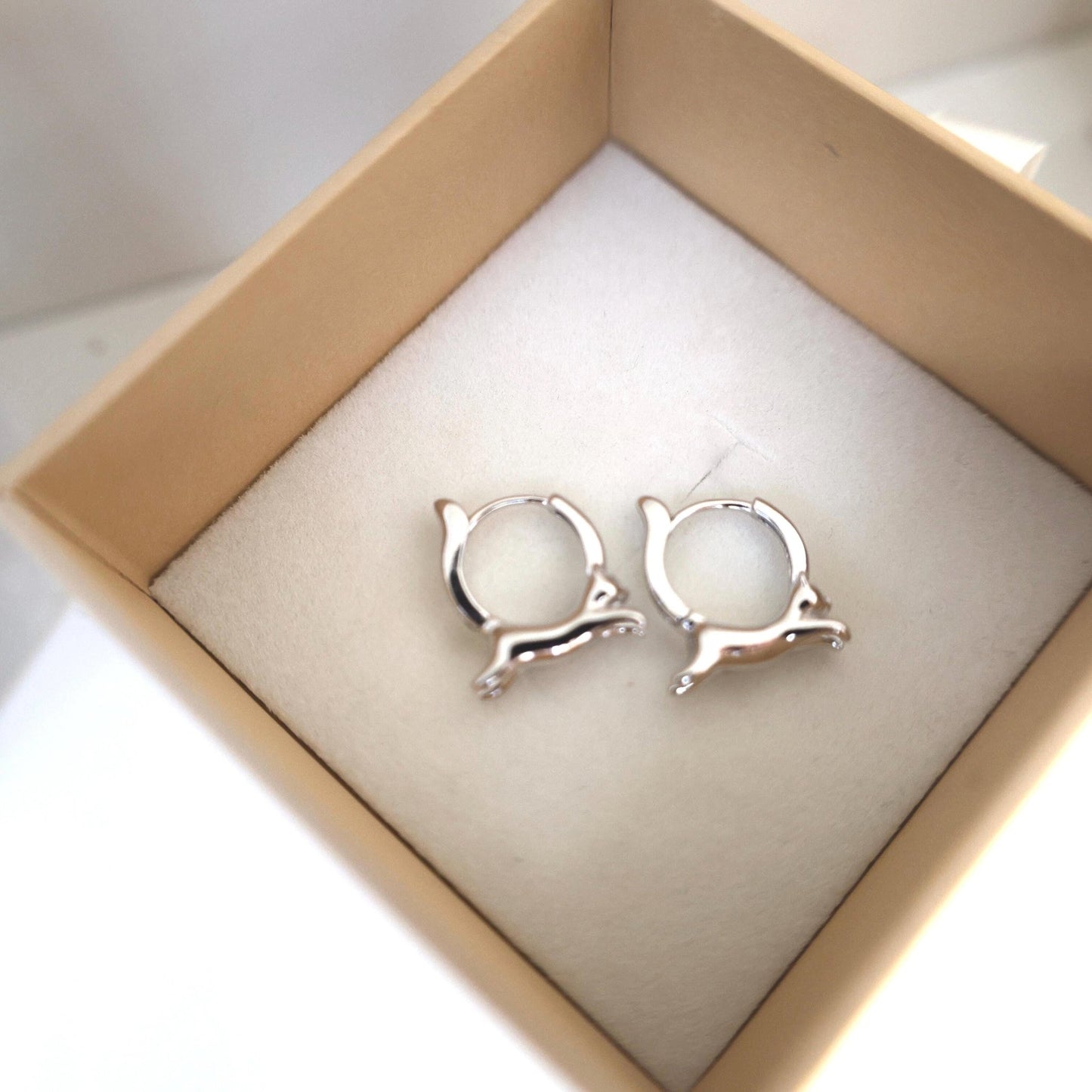 Zara Sterling Silver Cat Earrings Jewelers Cat Jewelry Cat Moon Silver Cat Lover Earrings Cat Mum Gifts For Cat Lovers Animal Jewellery Wife