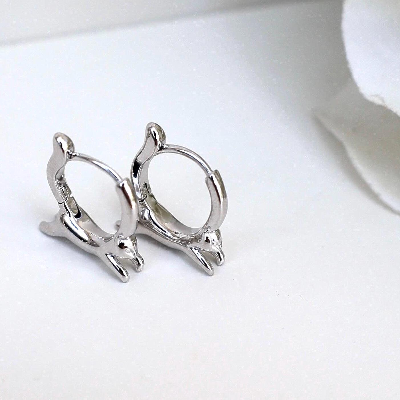 Zara Sterling Silver Cat Earrings Jewelers Cat Jewelry Cat Moon Silver Cat Lover Earrings Cat Mum Gifts For Cat Lovers Animal Jewellery Wife